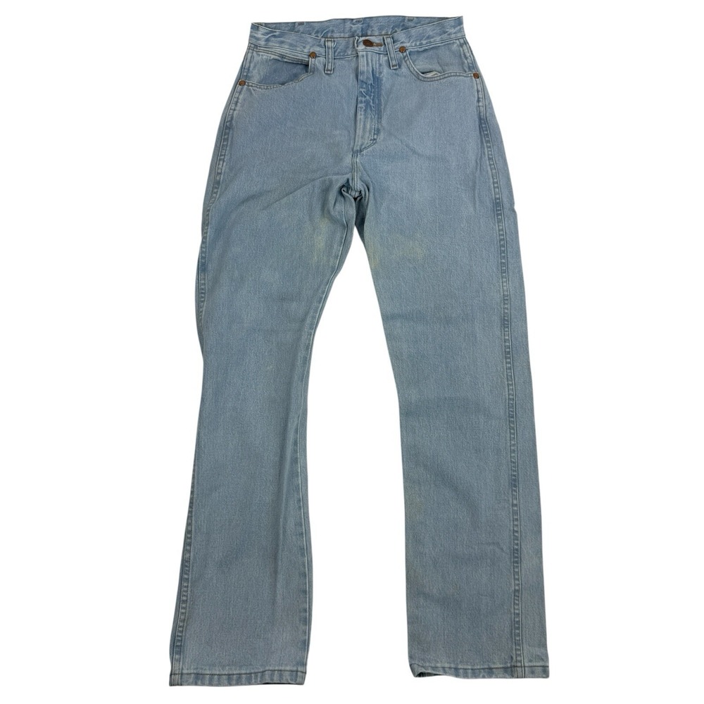 Wrangler Cowboy Cut Slim Fit Denim Blue Jeans Sz 11x32 (Actual 30x32 Light Wash